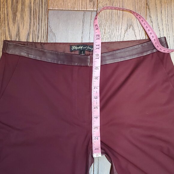 Elizabeth & James Leather Trim Ponte Pants, Size 8 - Picture 9 of 14